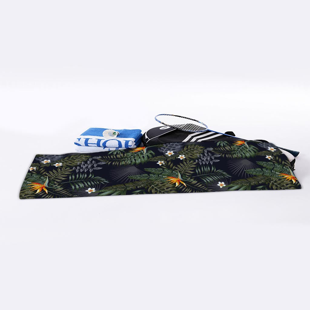 Night Tropical Hawaii Pattern Print Sports Towel