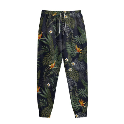 Night Tropical Hawaii Pattern Print Sweatpants