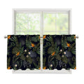 Night Tropical Hawaii Pattern Print Tier Curtains