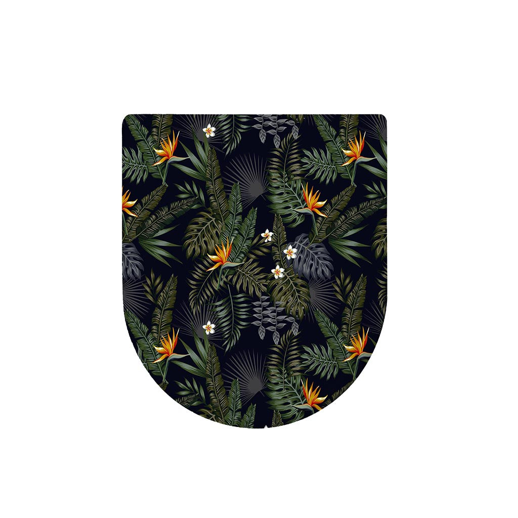 Night Tropical Hawaii Pattern Print Toilet Lid Cover