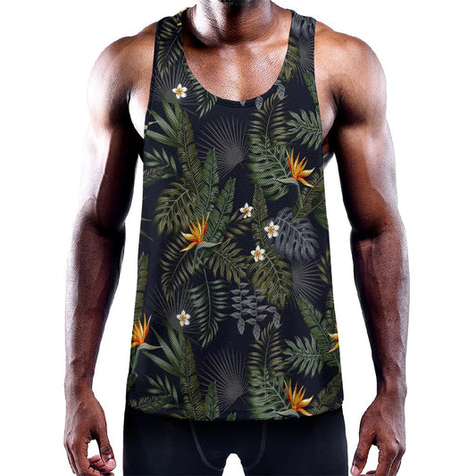 Night Tropical Hawaii Pattern Print Training Tank Top