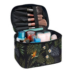 Night Tropical Hawaii Pattern Print Travel Makeup Bag