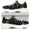 Night Tropical Hawaii Pattern Print White Chunky Shoes