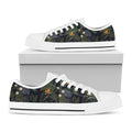 Night Tropical Hawaii Pattern Print White Low Top Sneakers