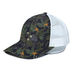 Night Tropical Hawaii Pattern Print White Mesh Trucker Cap