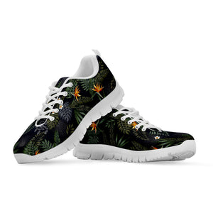 Night Tropical Hawaii Pattern Print White Running Shoes