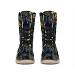 Night Tropical Hawaii Pattern Print Winter Boots