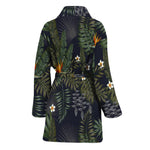 Night Tropical Hawaii Pattern Print Women's Bathrobe