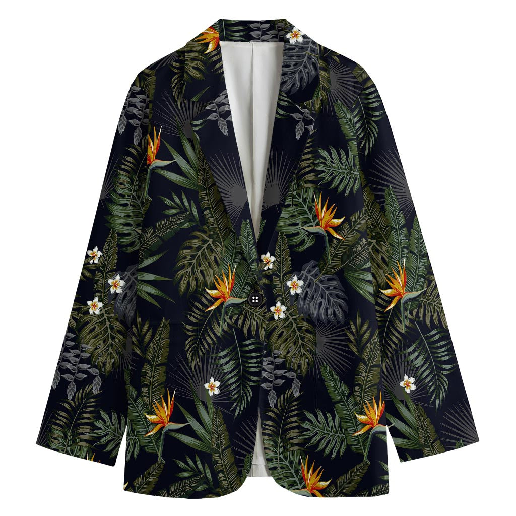 Night Tropical Hawaii Pattern Print Women's Blazer