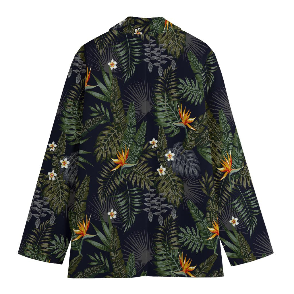 Night Tropical Hawaii Pattern Print Women's Blazer