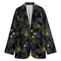 Night Tropical Hawaii Pattern Print Women's Cotton Blazer