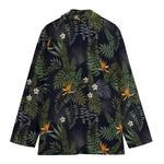 Night Tropical Hawaii Pattern Print Women's Cotton Blazer