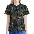 Night Tropical Hawaii Pattern Print Women's Polo Shirt