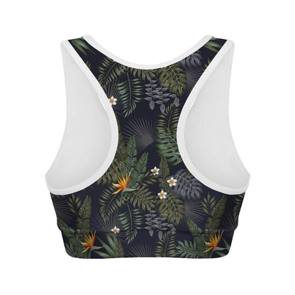 Night Tropical Hawaii Pattern Print Women's Sports Bra