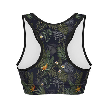 Night Tropical Hawaii Pattern Print Women's Sports Bra