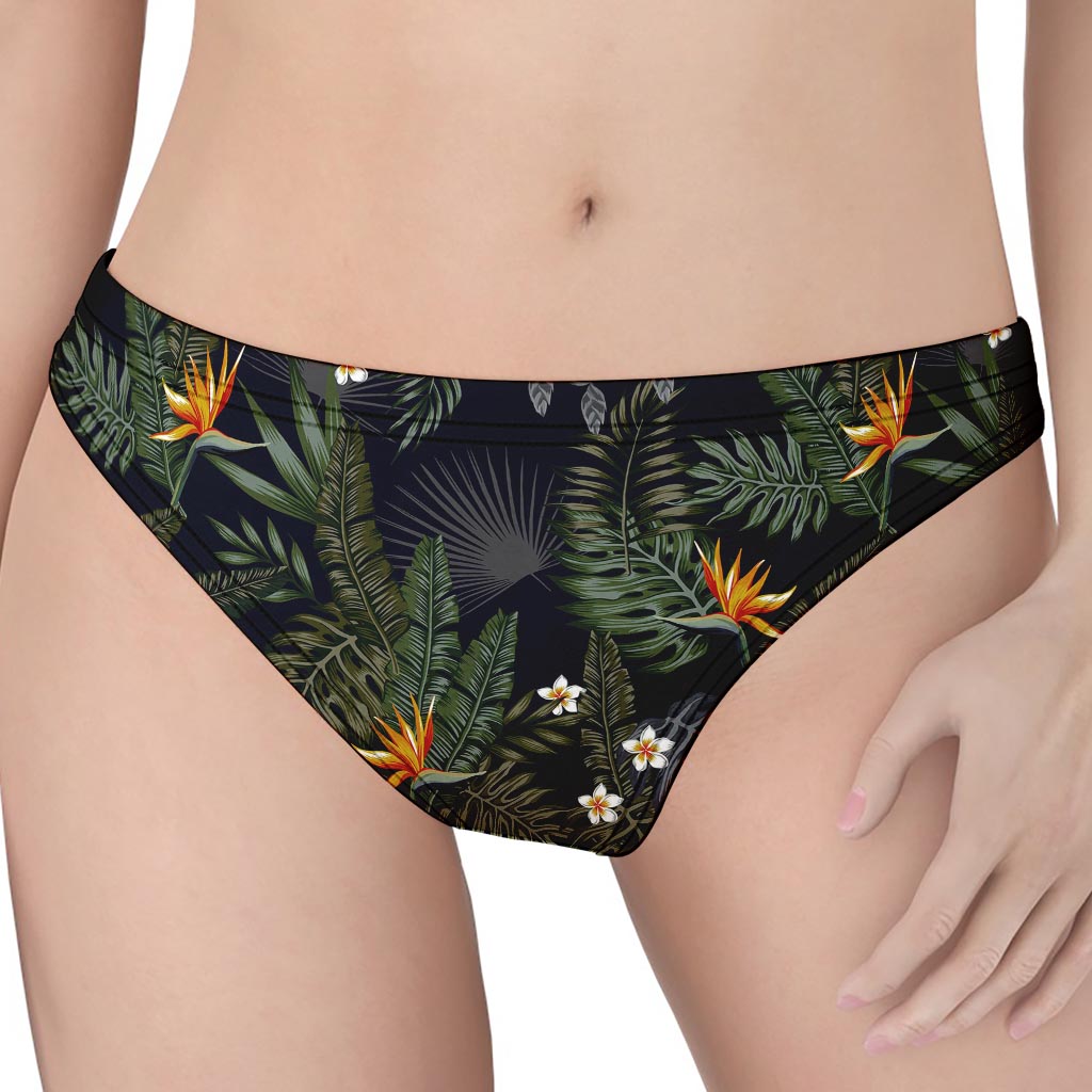 Night Tropical Hawaii Pattern Print Women's Thong