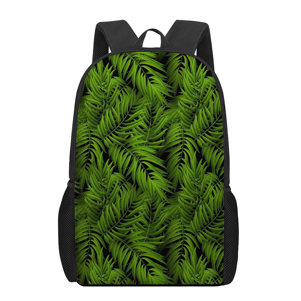 Night Tropical Palm Leaf Pattern Print 17 Inch Backpack