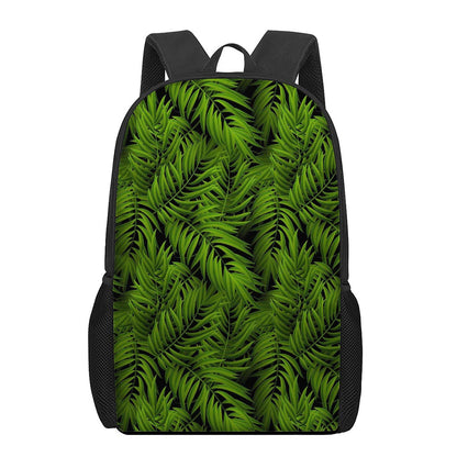 Night Tropical Palm Leaf Pattern Print 17 Inch Backpack