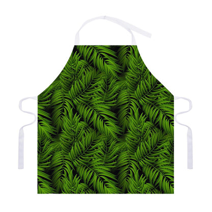Night Tropical Palm Leaf Pattern Print Adjustable Apron