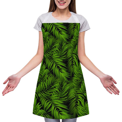 Night Tropical Palm Leaf Pattern Print Adjustable Apron