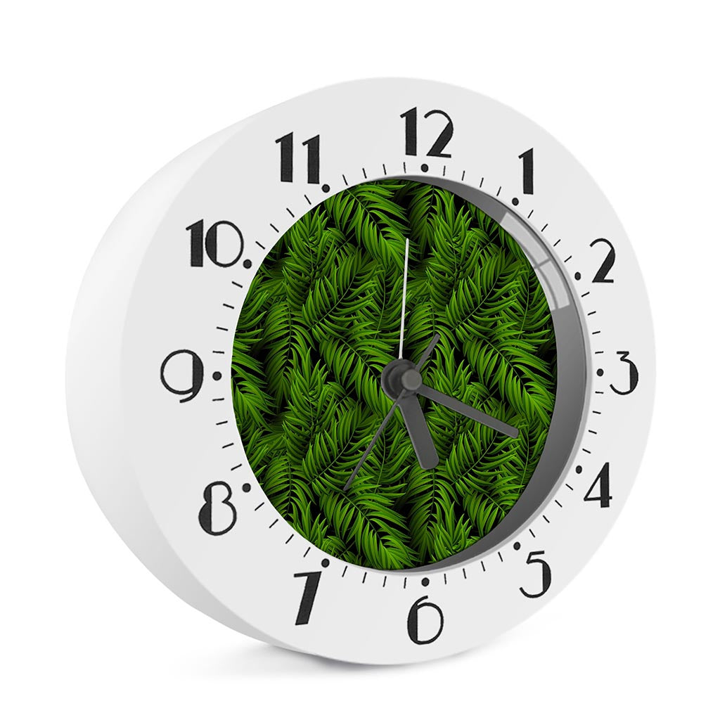 Night Tropical Palm Leaf Pattern Print Alarm Clock