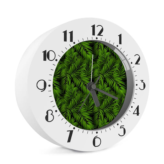Night Tropical Palm Leaf Pattern Print Alarm Clock