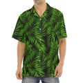 Night Tropical Palm Leaf Pattern Print Aloha Shirt