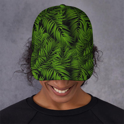 Night Tropical Palm Leaf Pattern Print Baseball Cap