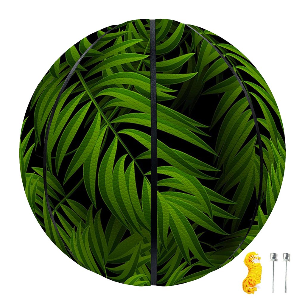 Night Tropical Palm Leaf Pattern Print Basketball