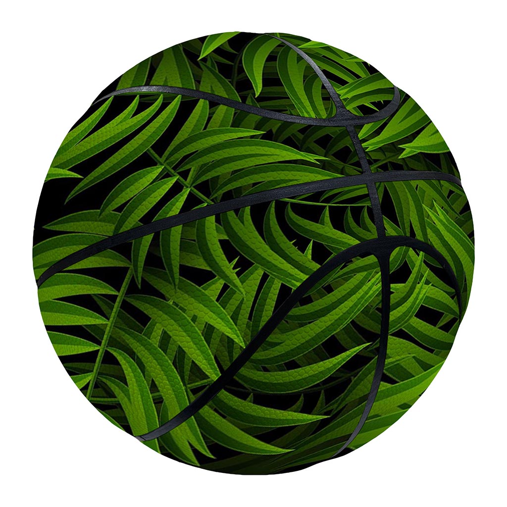 Night Tropical Palm Leaf Pattern Print Basketball