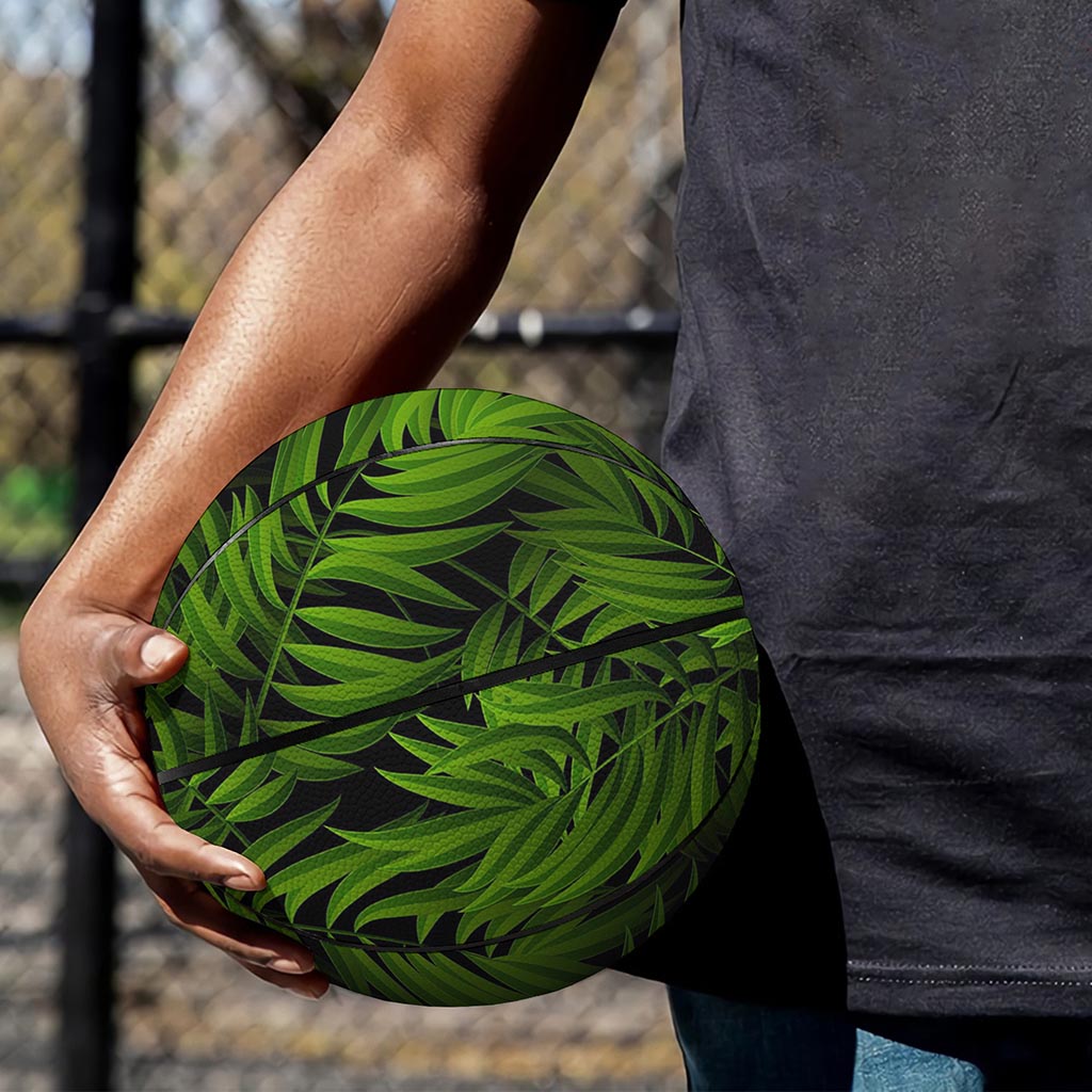 Night Tropical Palm Leaf Pattern Print Basketball