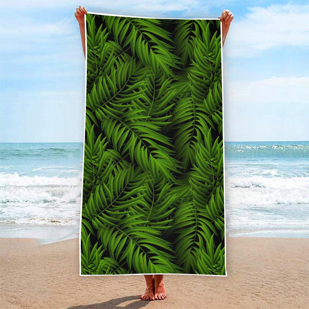 Night Tropical Palm Leaf Pattern Print Beach Towel