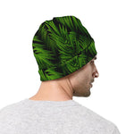 Night Tropical Palm Leaf Pattern Print Beanie