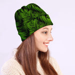 Night Tropical Palm Leaf Pattern Print Beanie
