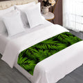 Night Tropical Palm Leaf Pattern Print Bed Runner