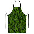 Night Tropical Palm Leaf Pattern Print Bib Apron With Pocket