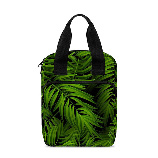 Night Tropical Palm Leaf Pattern Print Bible Tote Bag