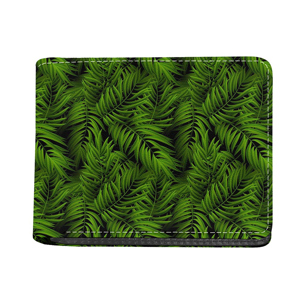 Night Tropical Palm Leaf Pattern Print Bifold Wallet