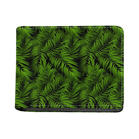 Night Tropical Palm Leaf Pattern Print Bifold Wallet
