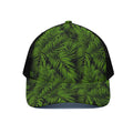 Night Tropical Palm Leaf Pattern Print Black Mesh Trucker Hat