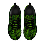 Night Tropical Palm Leaf Pattern Print Black Running Shoes