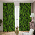 Night Tropical Palm Leaf Pattern Print Dimout Pencil Pleat Curtains