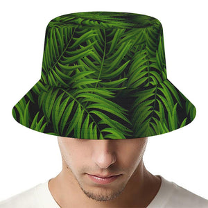 Night Tropical Palm Leaf Pattern Print Bucket Hat