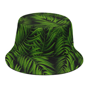 Night Tropical Palm Leaf Pattern Print Bucket Hat