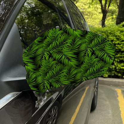 Night Tropical Palm Leaf Pattern Print Car Side Mirror Covers