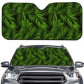 Night Tropical Palm Leaf Pattern Print Car Windshield Sun Shade