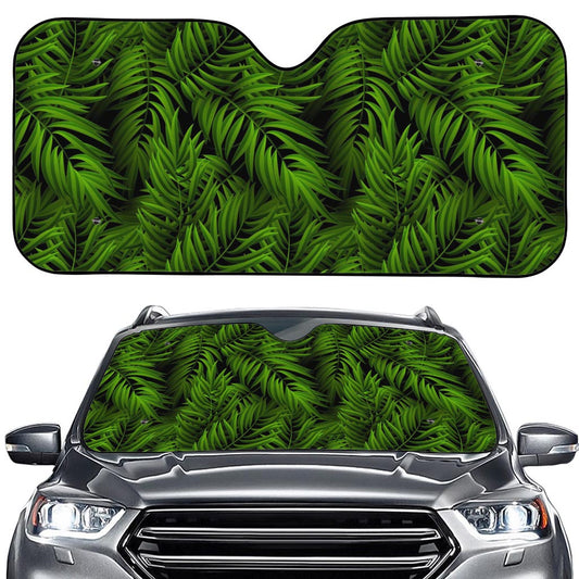 Night Tropical Palm Leaf Pattern Print Car Windshield Sun Shade