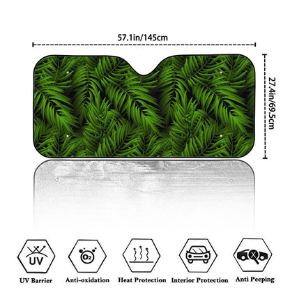 Night Tropical Palm Leaf Pattern Print Car Windshield Sun Shade