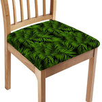 Night Tropical Palm Leaf Pattern Print Chair Cushion Cover