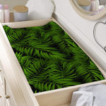 Night Tropical Palm Leaf Pattern Print Changing Pad Cover